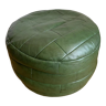 Green patchwork pouf in Sède leather