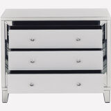 Glass and mirror chest of drawers