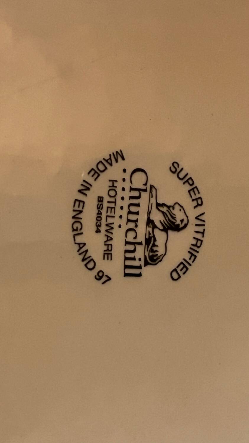 Set of 12 Churchill white dinner plates