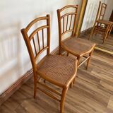 Paire de chaises cannées