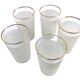 1960s 5 orangeade glasses "Grappe d'or" Frosted white glass