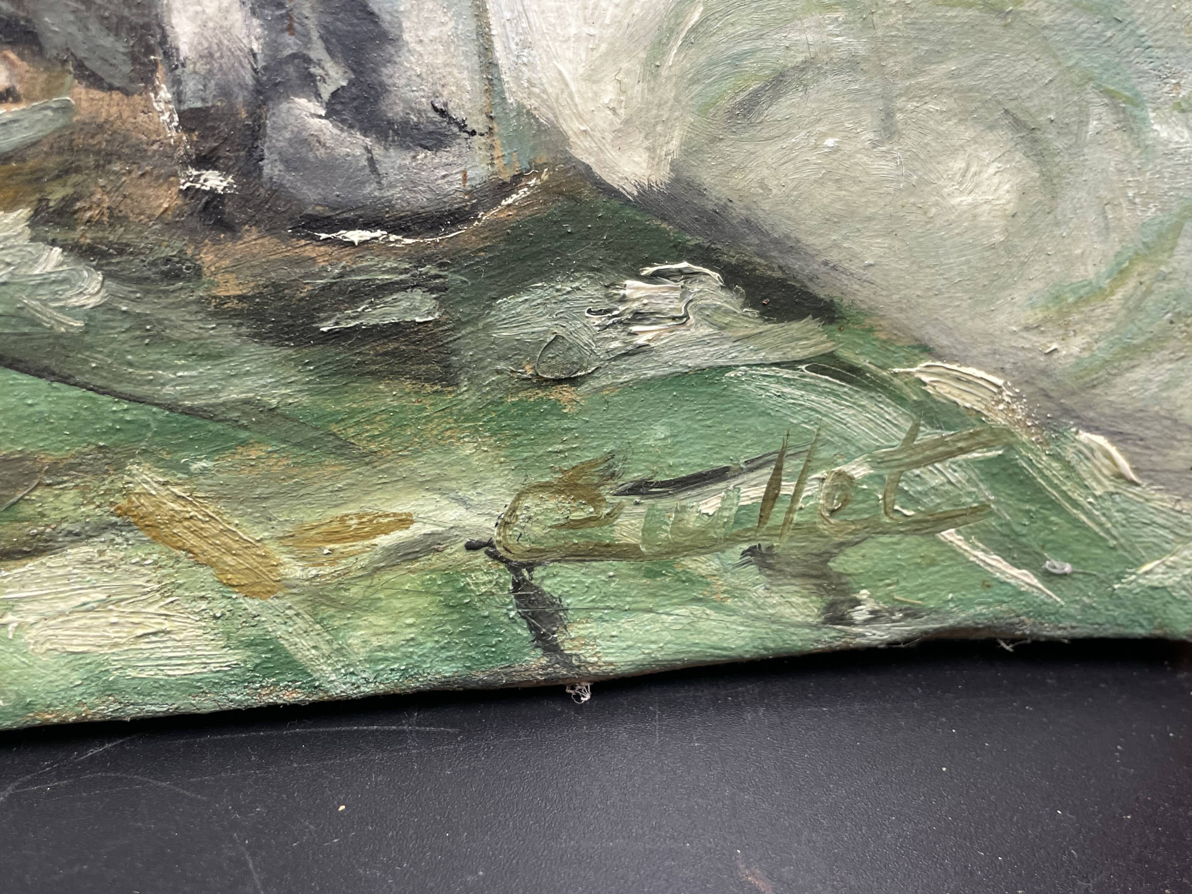 old marine, oil on canvas, M. Guillet! Audierne around the Agres