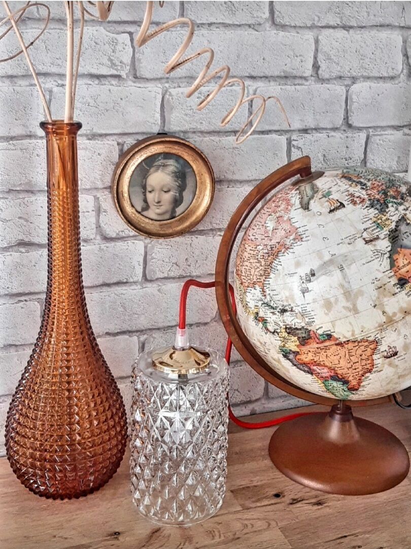 Baladeuse vintage verre ciselé
