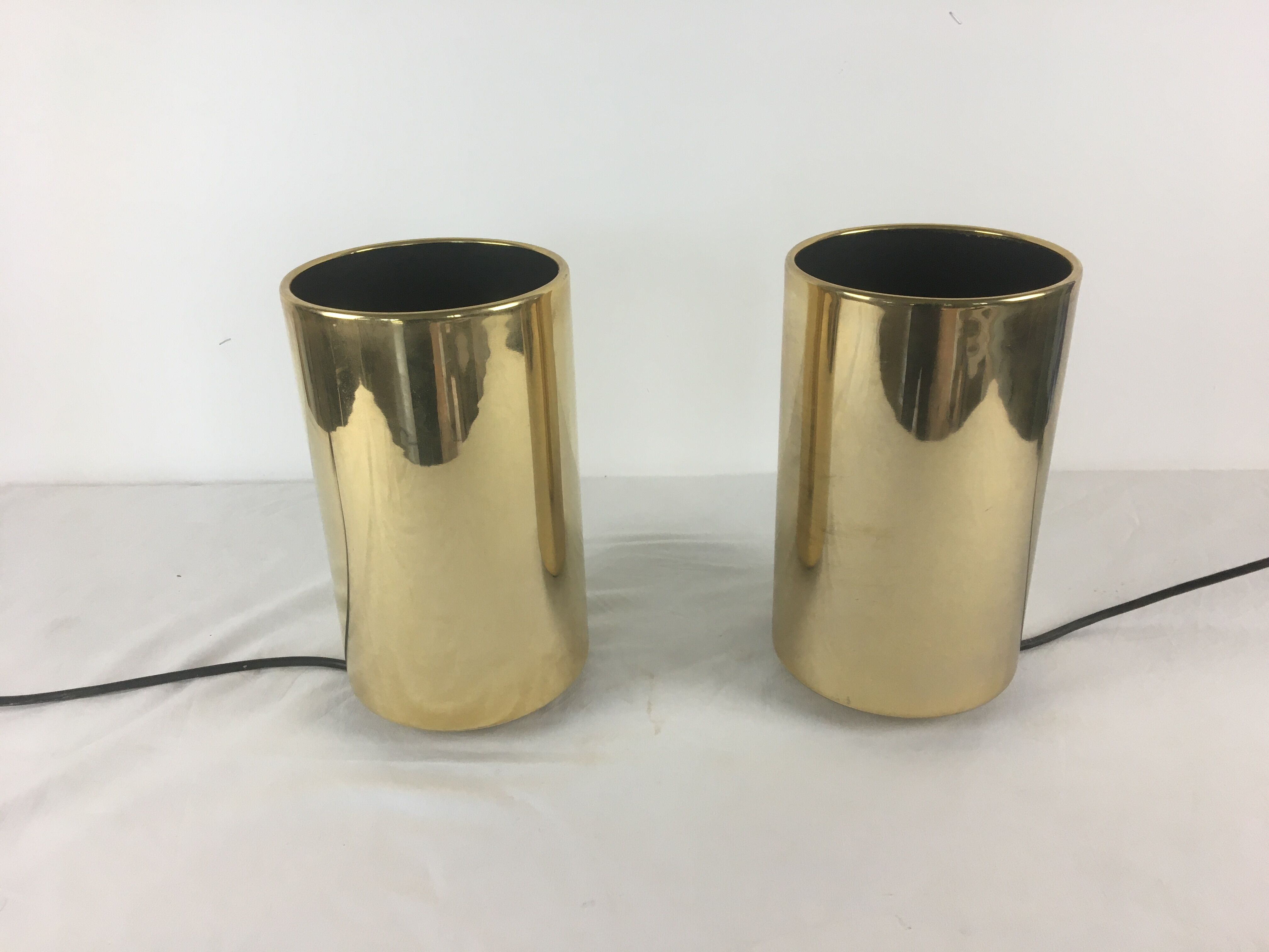 Pair of table lamps in brass model corfu by Roger Nathan