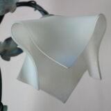 Table lamp in metal and frosted glass by Jean-Pierre Ryckaert, collection "Louisiane" 60's
