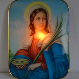 Old luminous painting Saint Lucia 50s