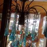 Lustre blue drops pampilles