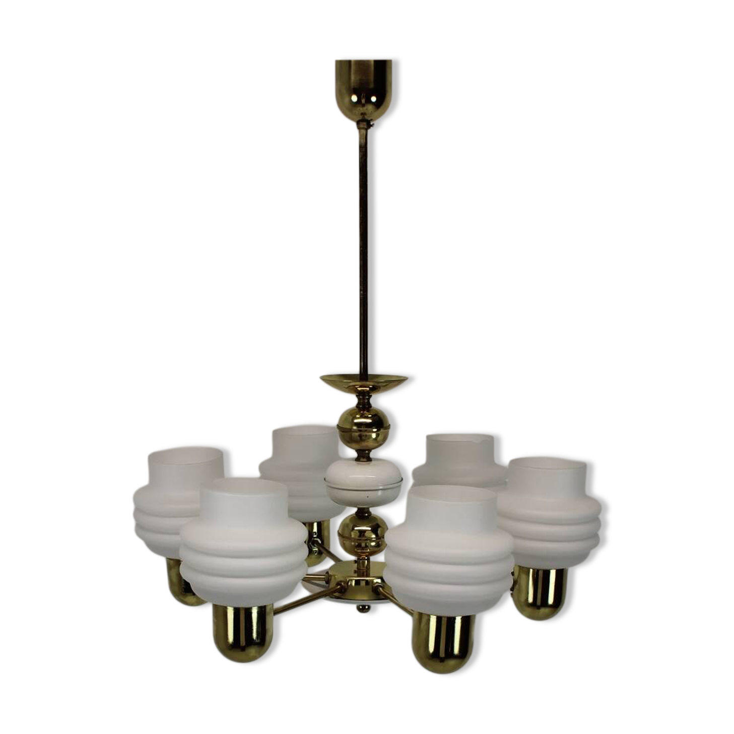 Golden Chandelier by Kamenicky Senov, 1970s, Czechoslovakia