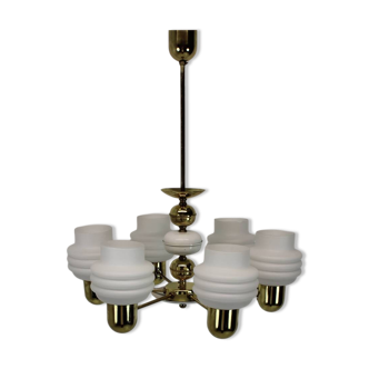 Golden Chandelier by Kamenicky Senov, 1970s, Czechoslovakia