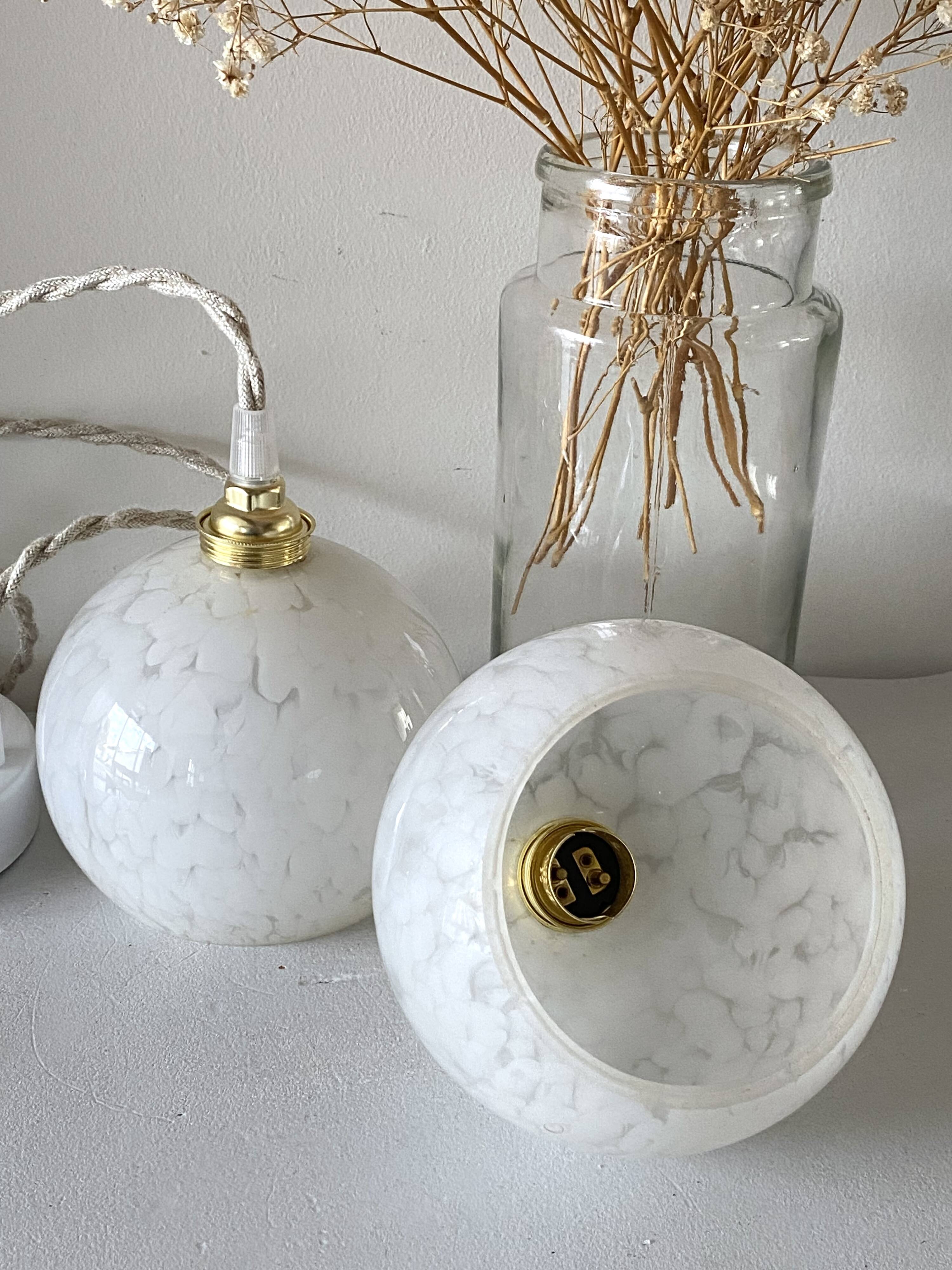 Clichy white glass cascade pendant light