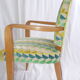 Chaise de bureau en hêtre et tissu vert