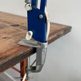 Vintage, architect lamp, articulated lamp, Twist brand, Model T1, 1970s, blue, décor