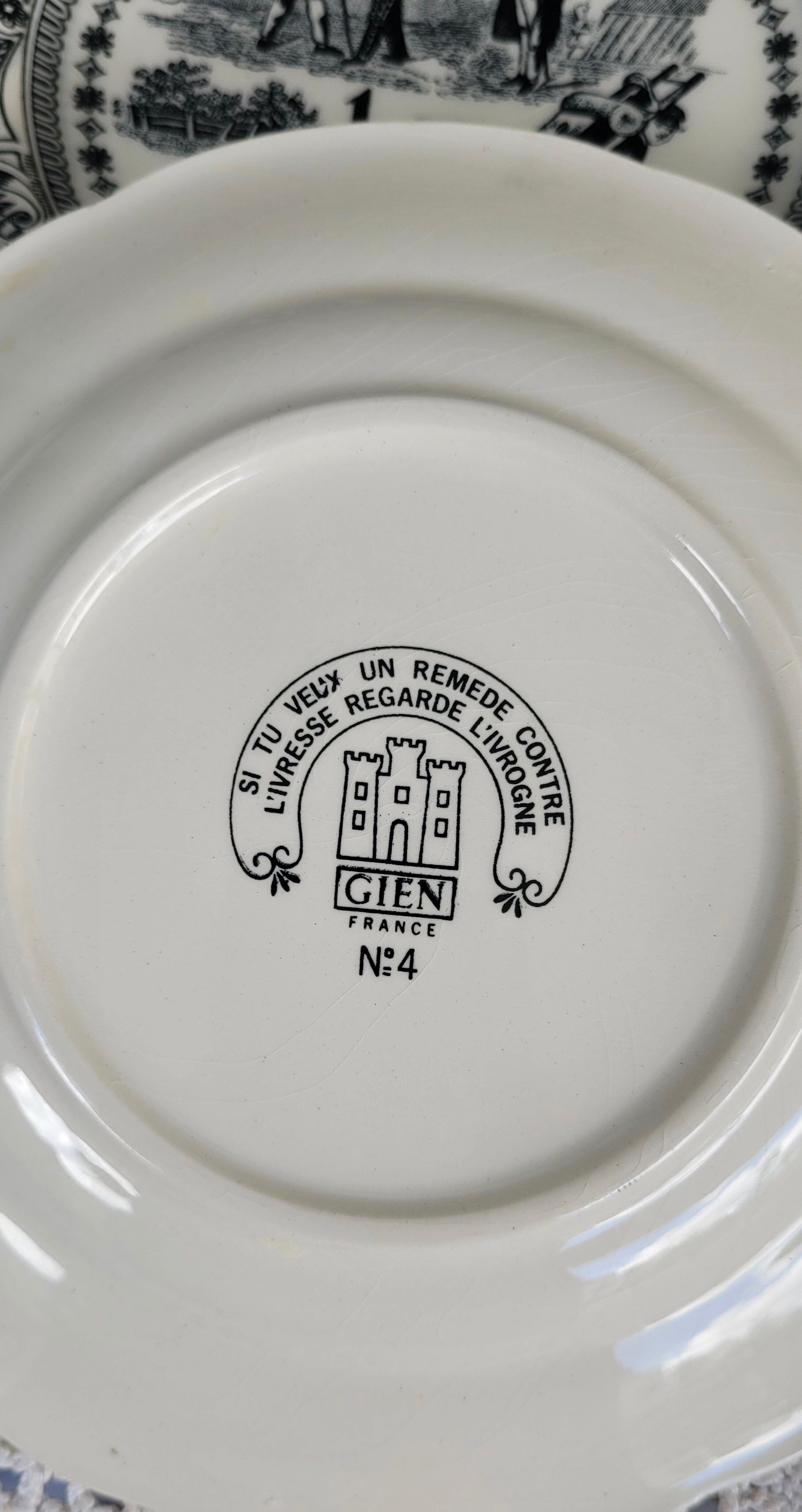 Set of 6 dessert plates "rébus" in Gien earthenware