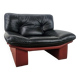 Red and black leather armchair by Nicoletti Salotti