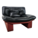 Red and black leather armchair by Nicoletti Salotti