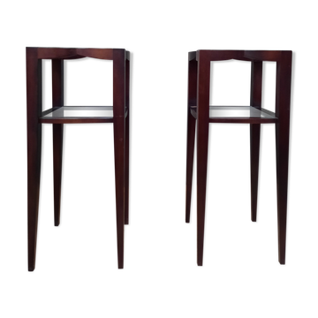 Pair of varnished wood selettes