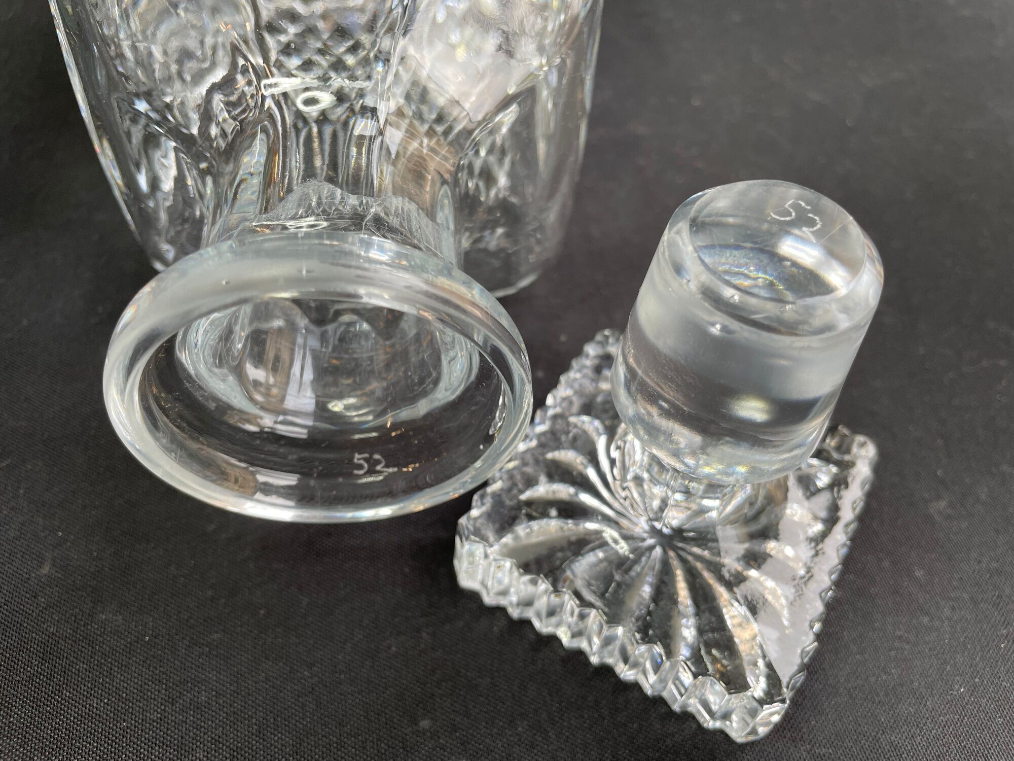 Baccarat - whisky carafe (1) - modern mid-century - cut crystal - model burgos