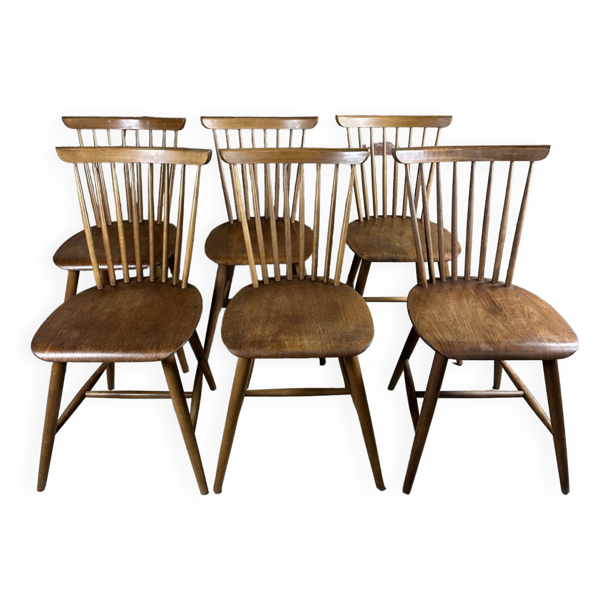 Scandinavian chairs (series of 6) in teak produced by samcom 1960