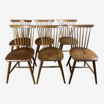 Chaises scandinaves (série de 6) en teck éditées par samcom 1960