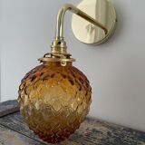 Wall lamp Electrified golden pine cone to nine