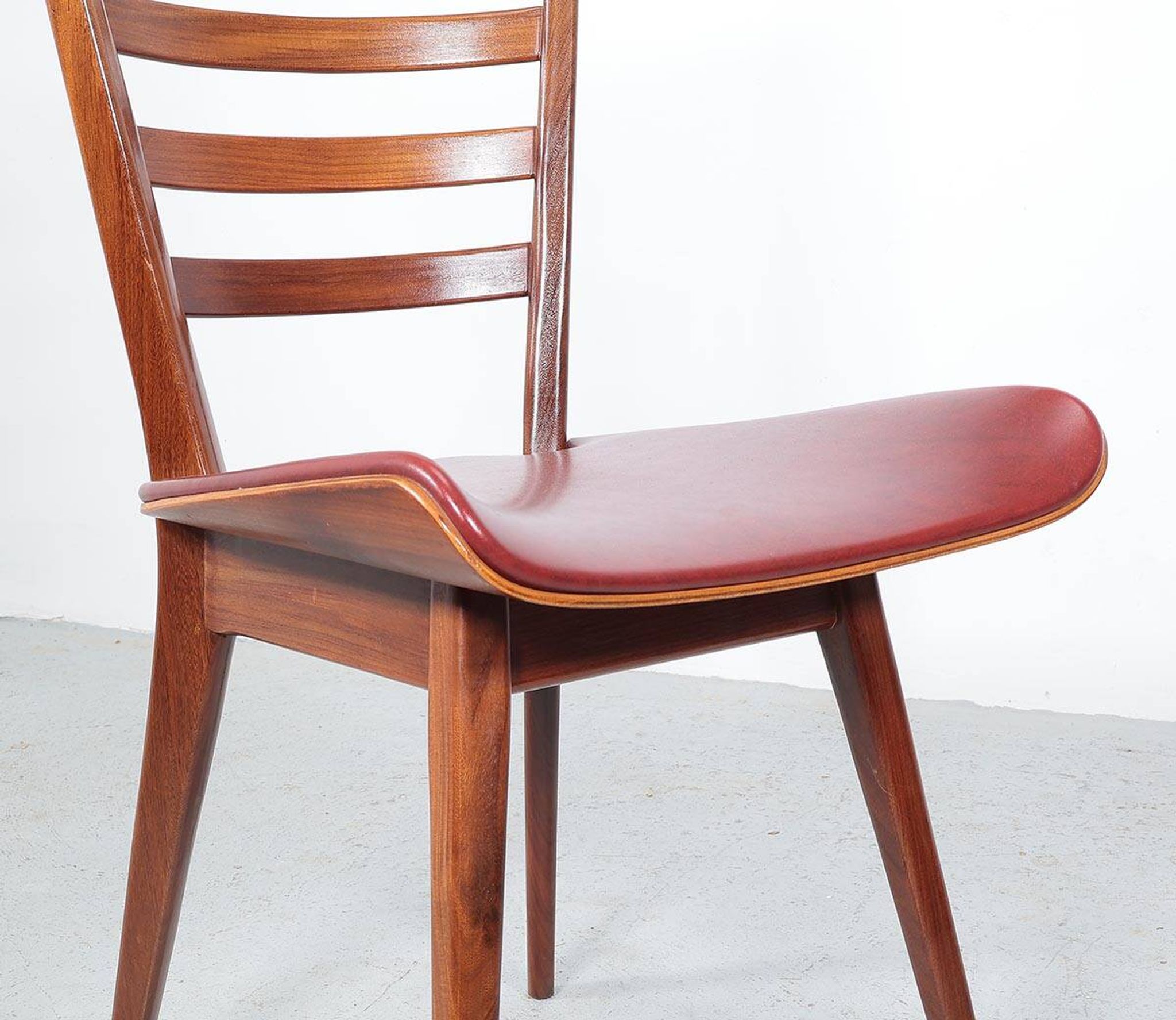 Vintage teak wooden ladder chairs, 1960s