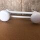 Old Wall Coat Rack x2 Vintage White Metal #A699