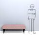 Pair of Benches with Red Patterned Fabric Upholstery, Italy
