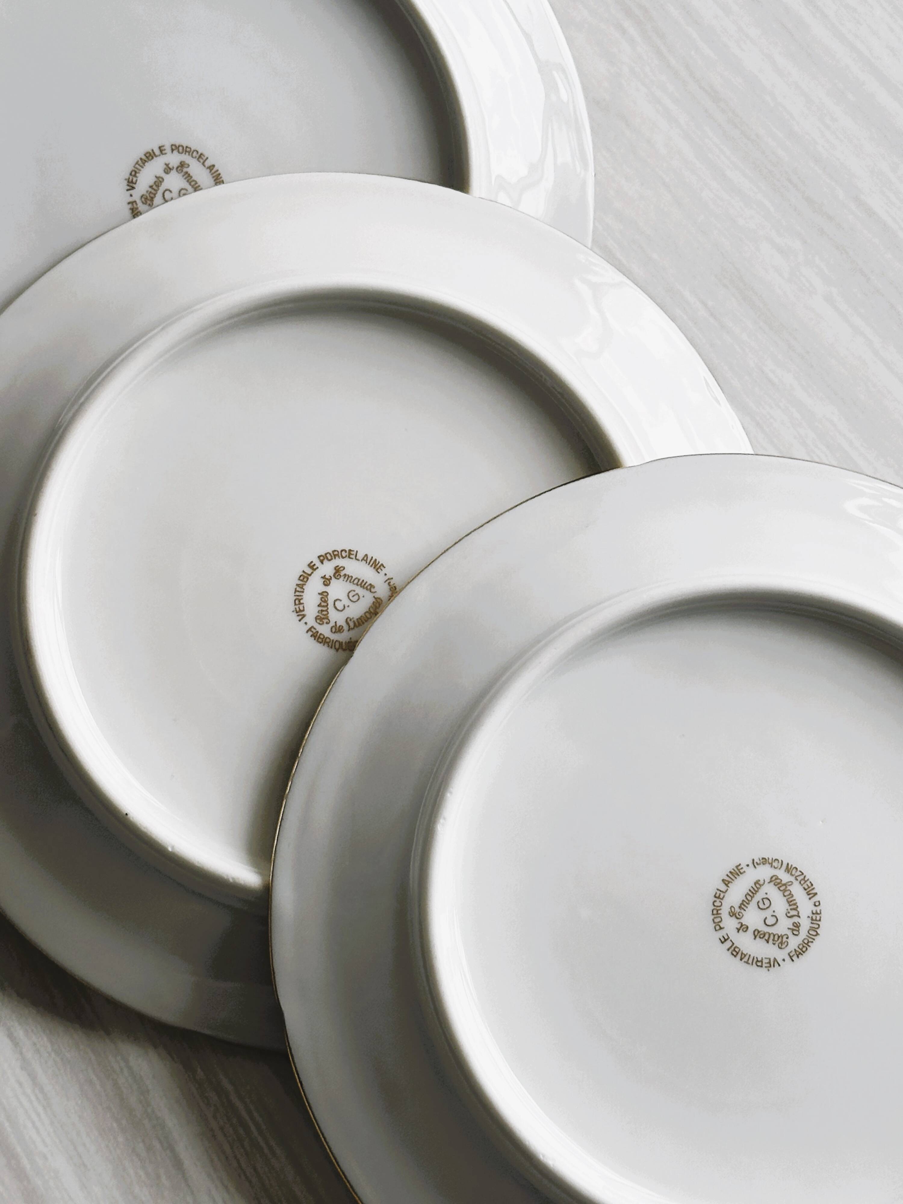 Set of 12 vintage porcelain dessert plates