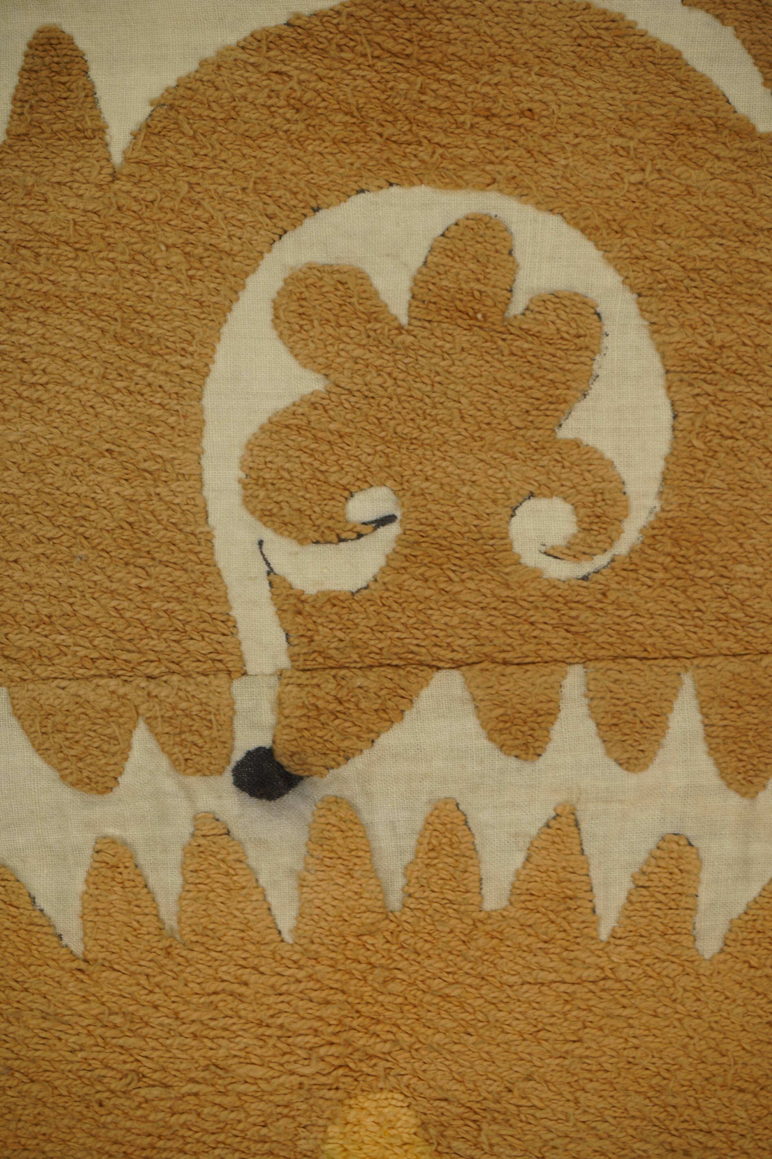 Hand-knotted rug, vintage Turkish rug 113x134 cm