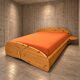 Solid pine wood double bed / 1980s
