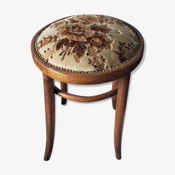 Wooden stool and fabrics