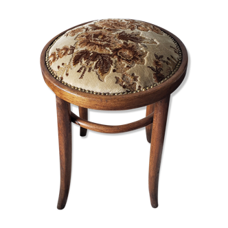 Wooden stool and fabrics