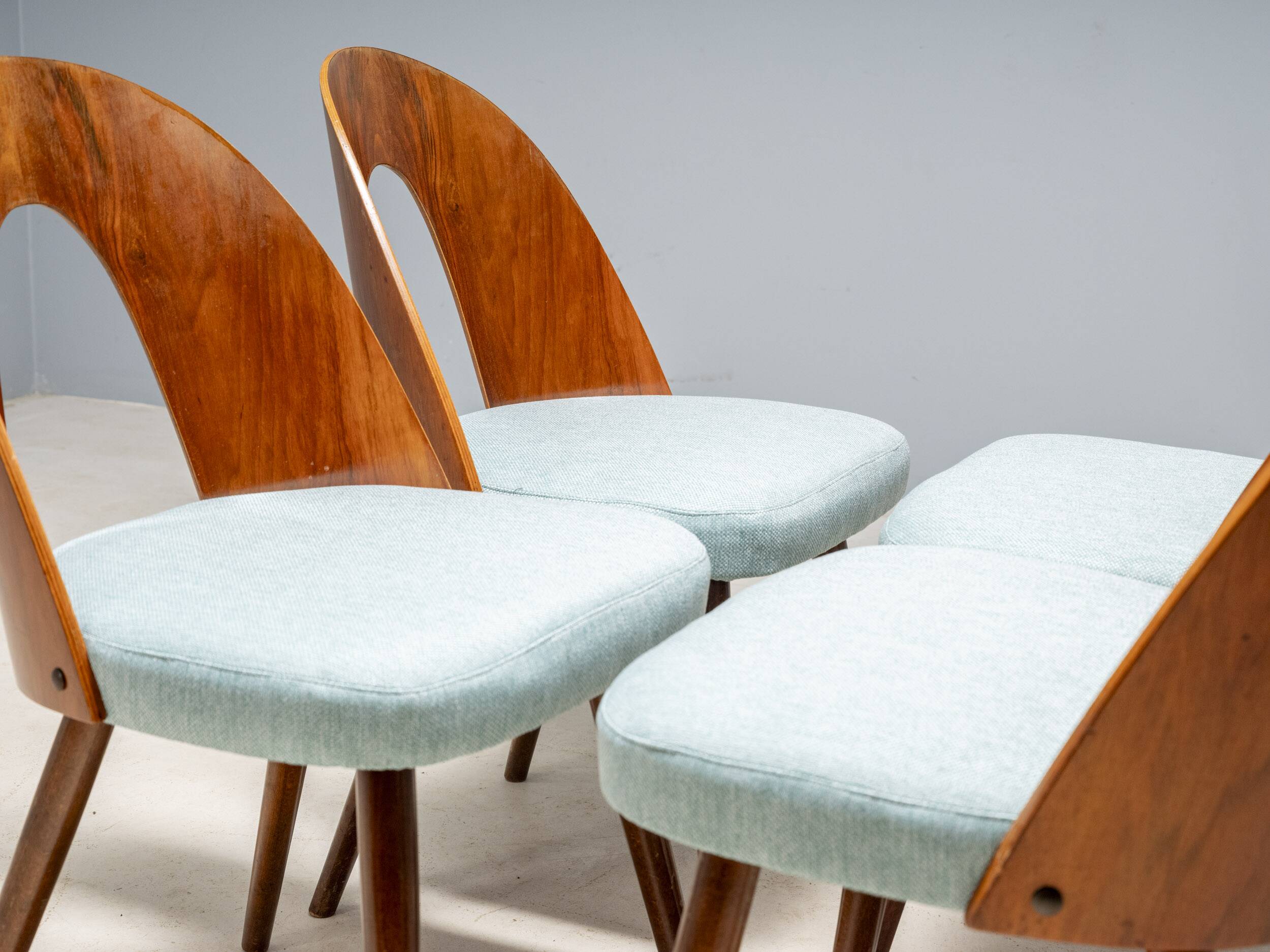 Antonín Šuman chairs set, Tatra Nábytok, Czechoslovak design 1960s