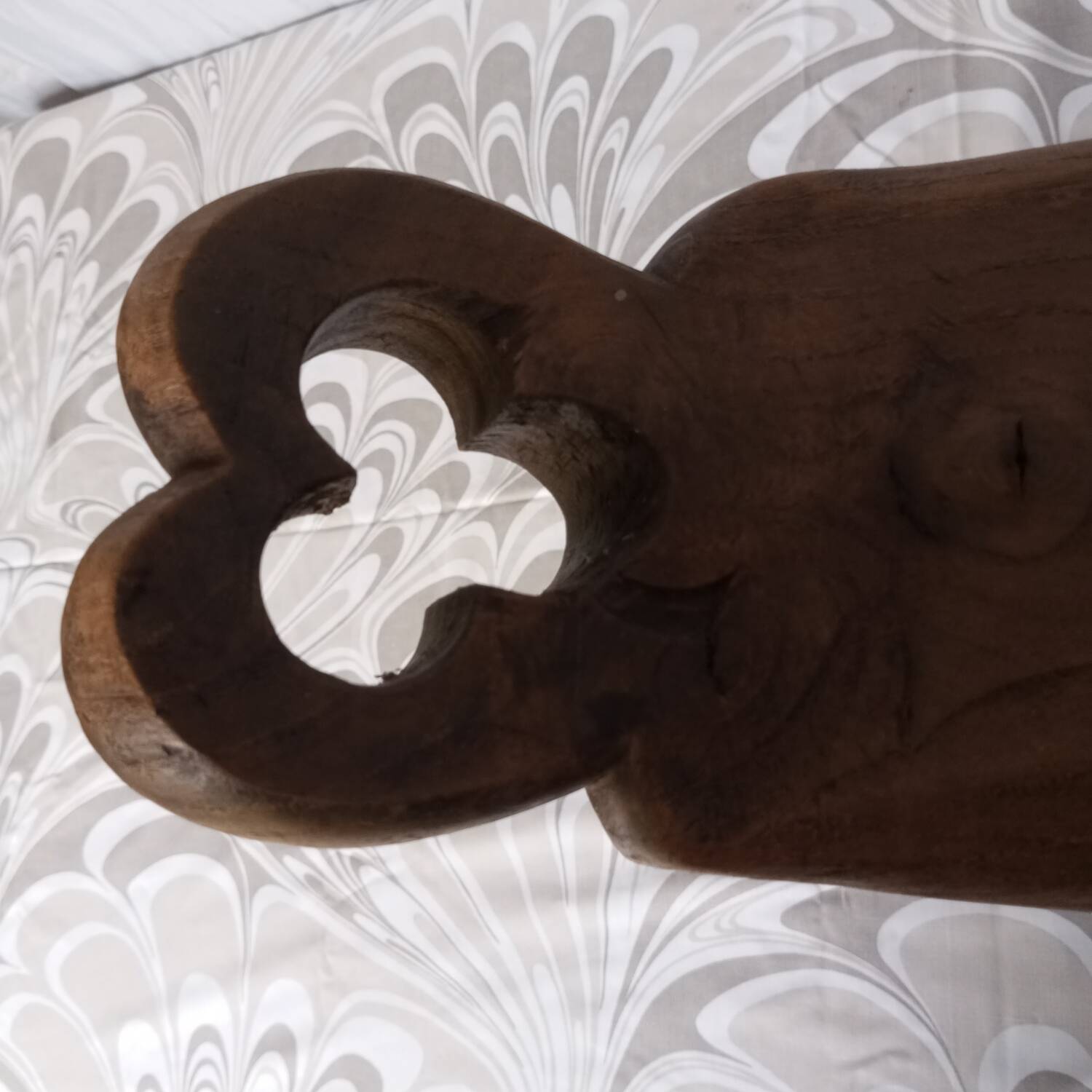 Brutalist tripod chairs in solid wood