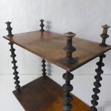 Antique wooden shelf with DMC spools – Industrial sideboard