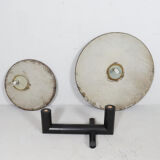 Sculptural coffee table in granite and wood, Italy 1980s.