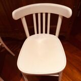 Pair of painted white bistro chairs