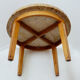 Round wooden coffee table with Aleppo breccia marble top - 1950s