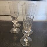 5 flutes à champagne Louis Philippe en verre