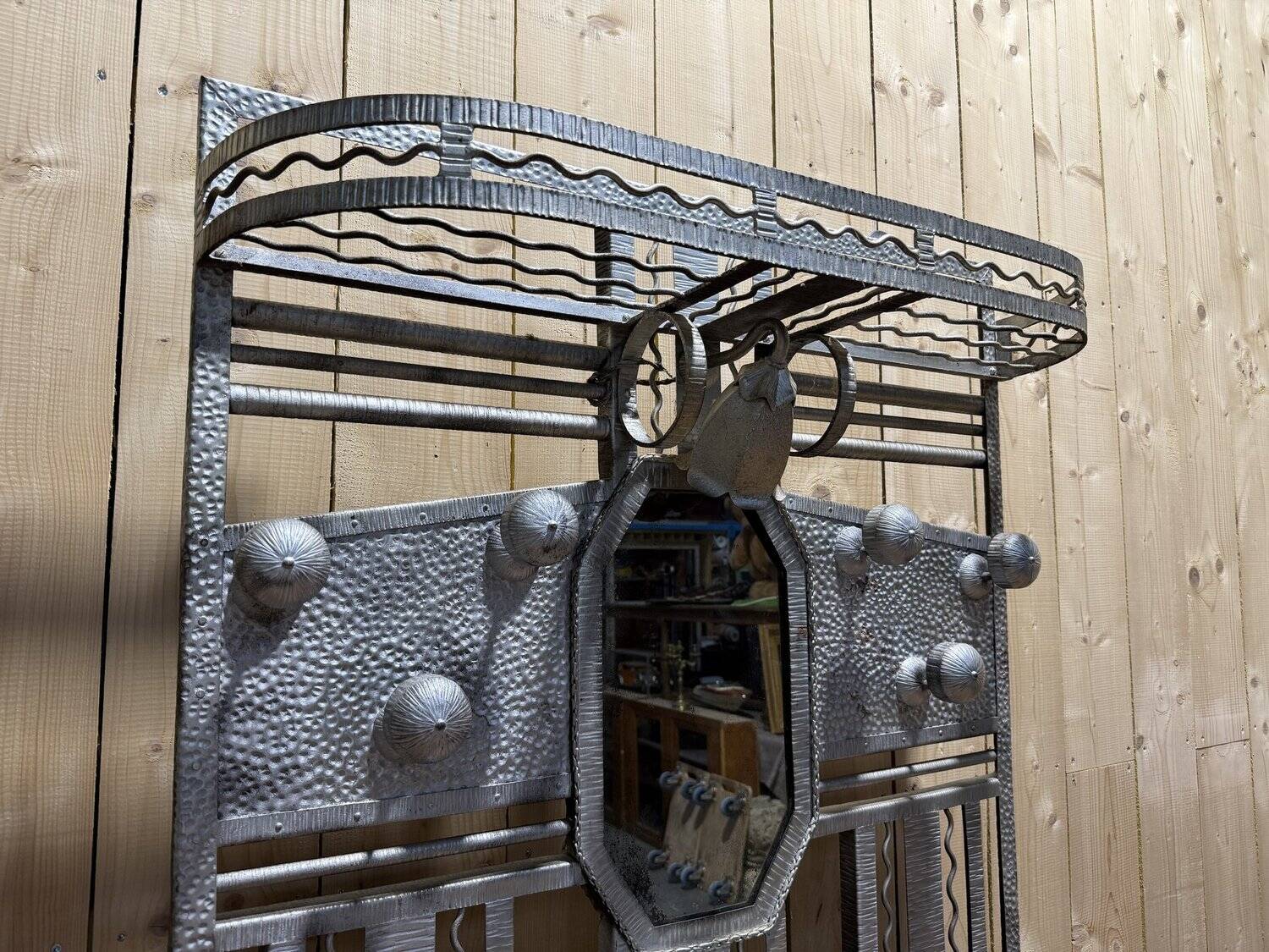 Art Deco wardrobe in hammered iron