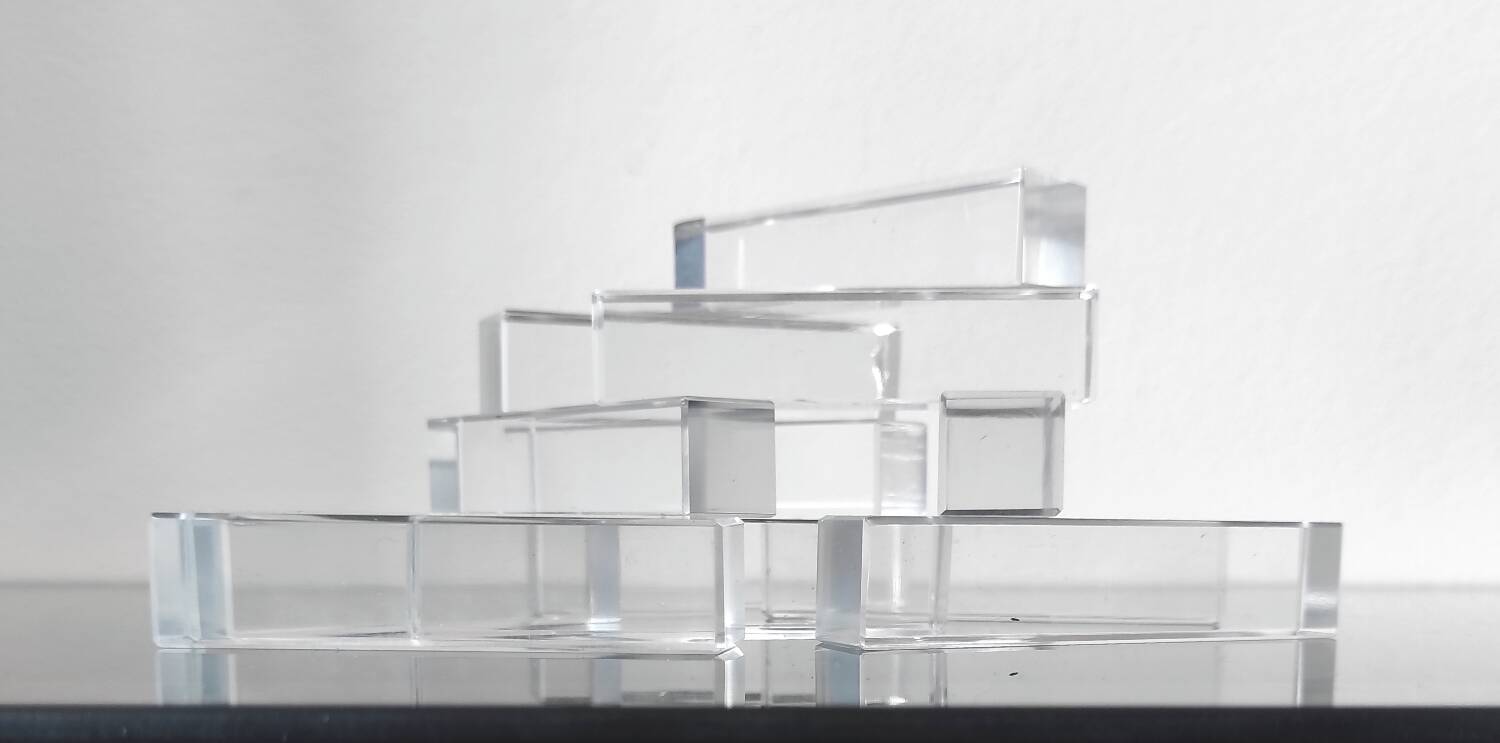 Set of 12 vintage crystal knife rests in Art Deco style