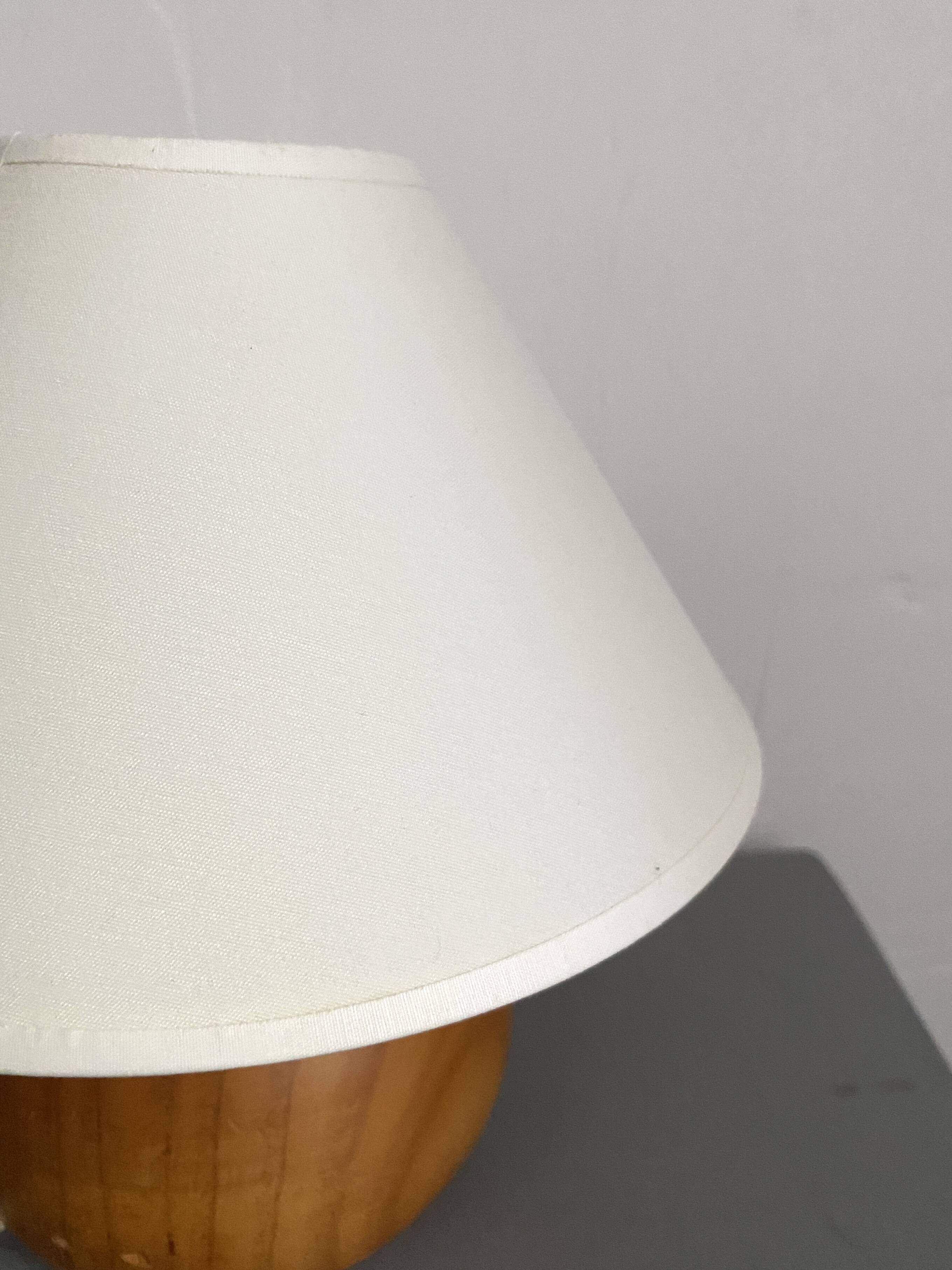 Wooden lamp, cotton shade