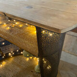 Iron and wood bar counter