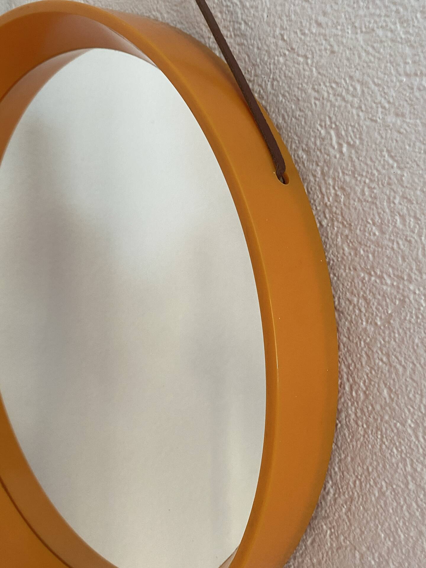 Danish round mirror, made of plastic, 1970s