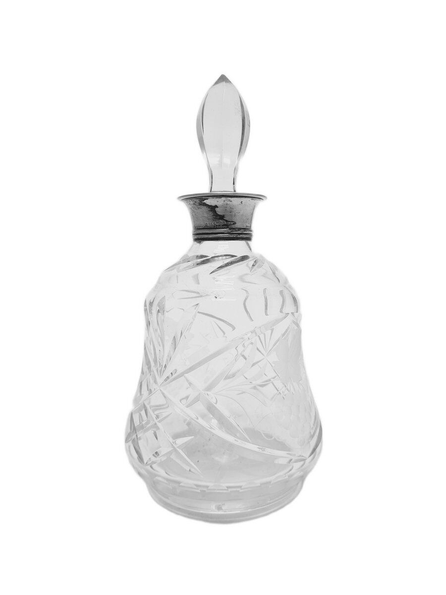 Art Deco crystal silver carafe, Denmark, 1930s