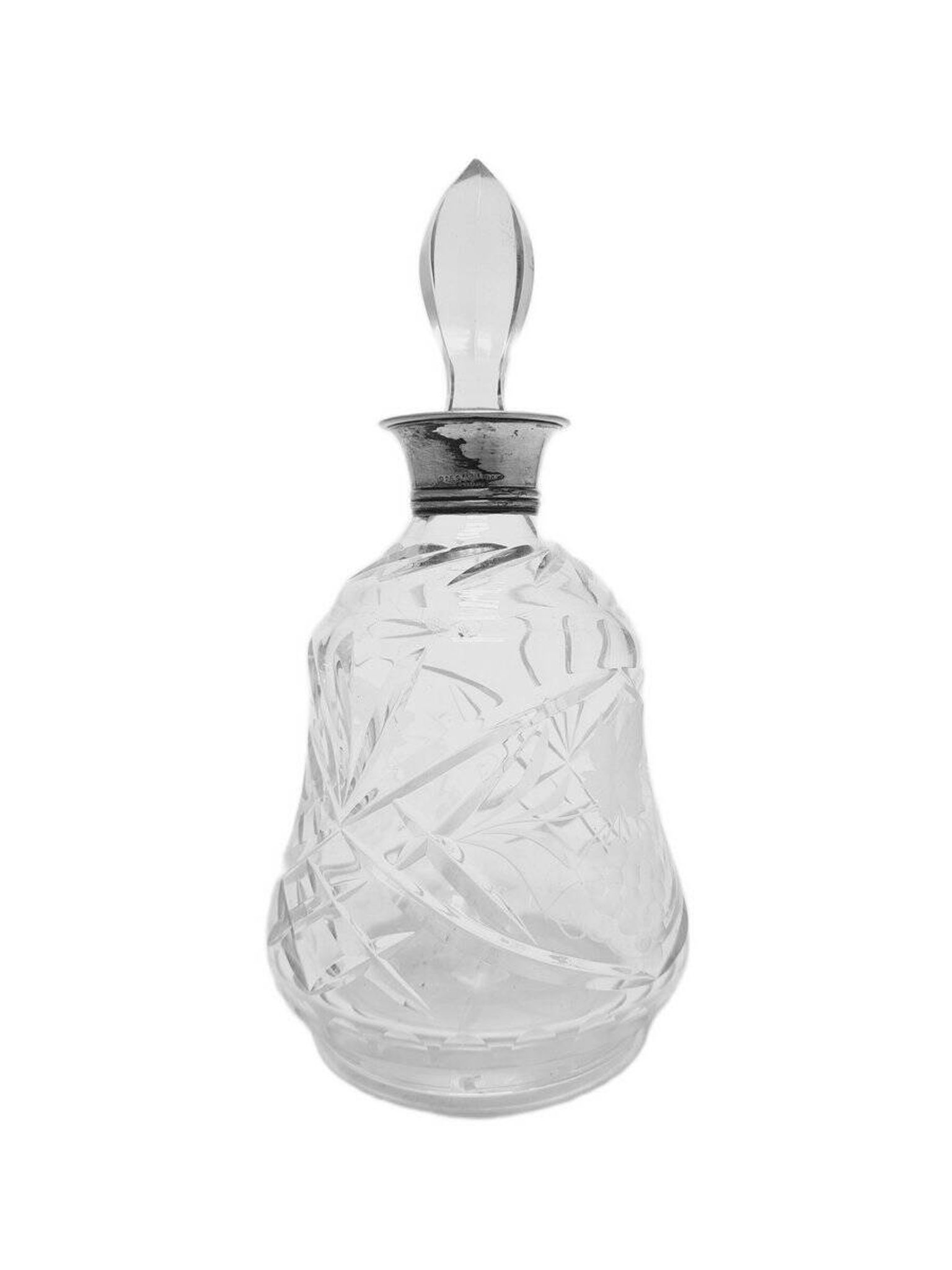 Art Deco crystal silver carafe, Denmark, 1930s