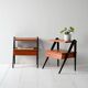 Pair of 1960s Scandinavian nightstands with black detail