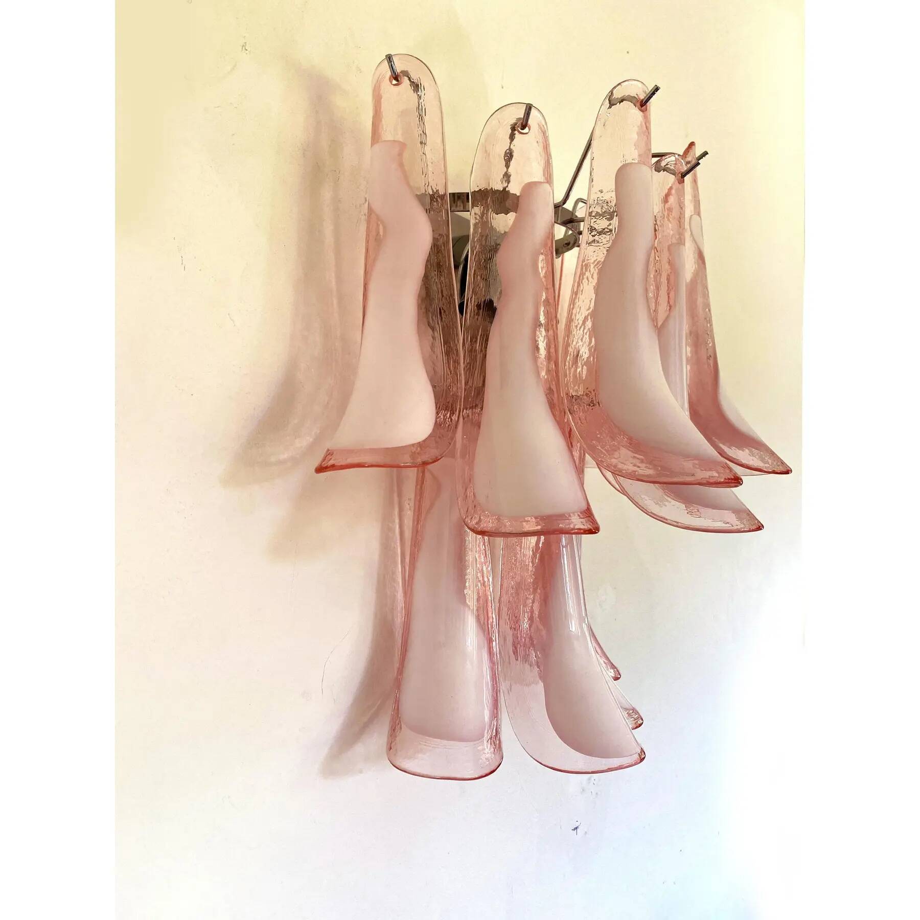 Blush Pink Murano Glass Selle Wall Sconces – A Pair