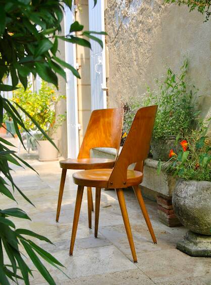 Paire de chaises mondor du designer baumann circa 50/60