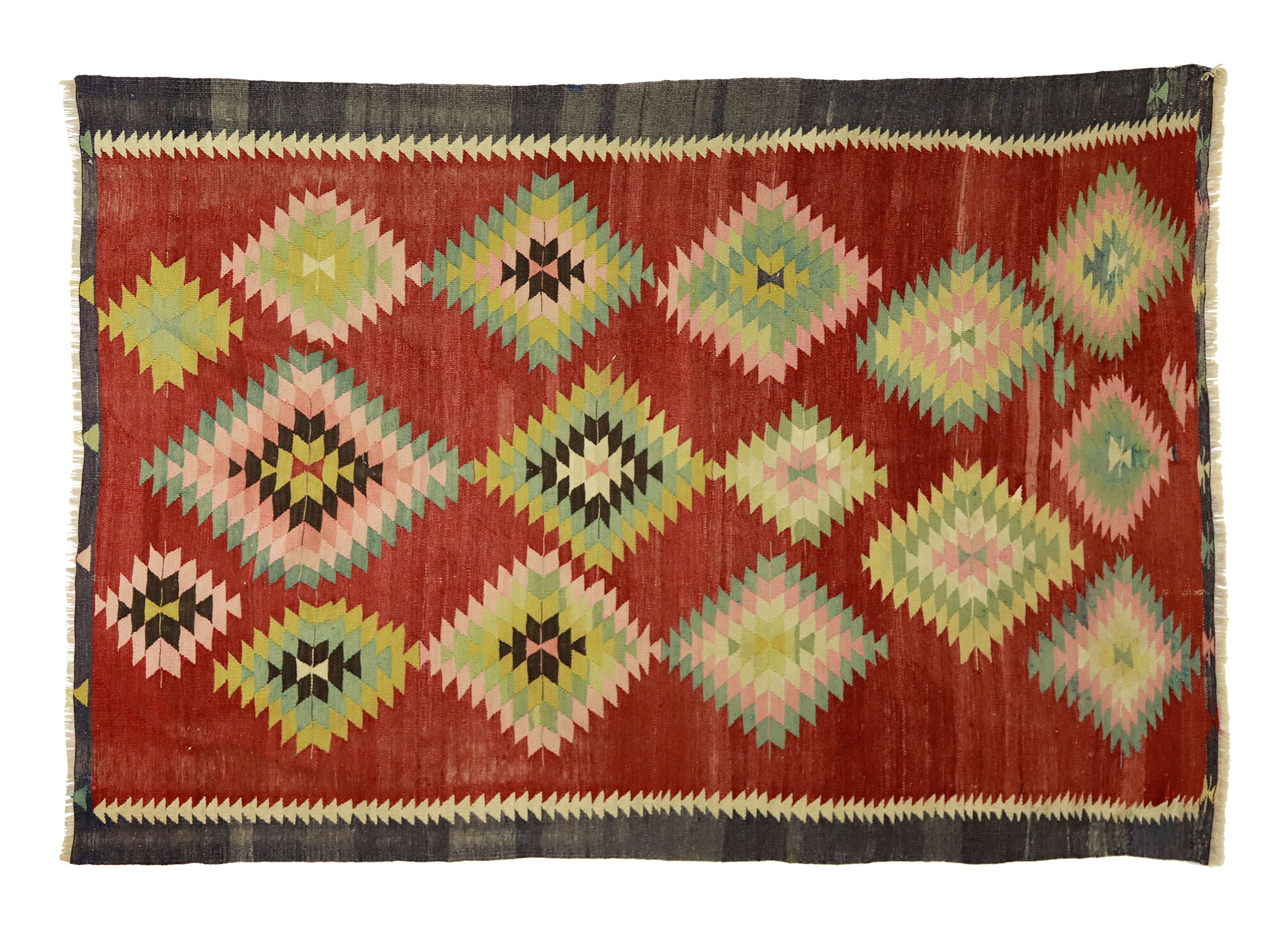 Anatolian handmade kilim rug 230 cm x 179 cm